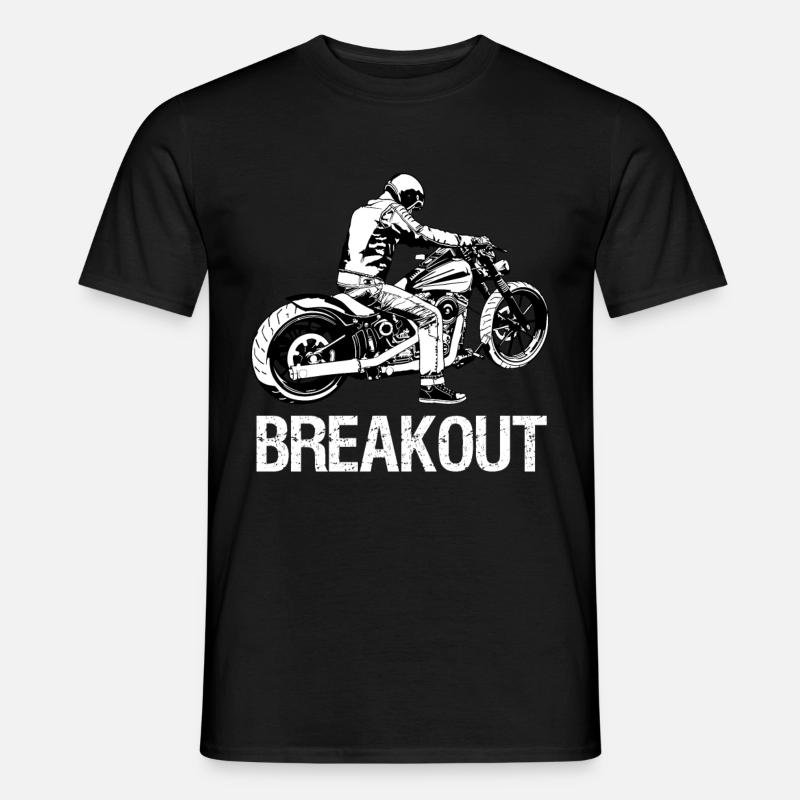 Breakout Biker Custom Chopper Motorrad - Männer T-Shirt - Schwarz