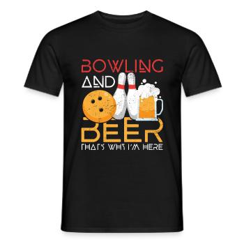 Bowling Bowlen Bier Kegel Team Club - Männer T-Shirt - Schwarz - Vorne - AI Model Male 178 light (178cm)
