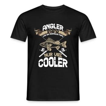 Angler wie ein normaler Papa nur cooler - Männer T-Shirt - Schwarz - Vorne - AI Model Male 178 light (178cm)