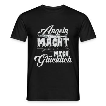 Angeln macht mich glücklich Anglershirt - Männer T-Shirt - Schwarz - Vorne - AI Model Male 178 light (178cm)