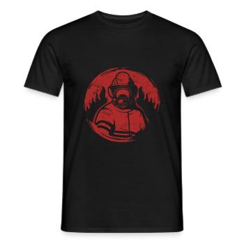 Feuerwehrmann und Held - Männer T-Shirt - Schwarz - Vorne - AI Model Male 178 light (178cm)