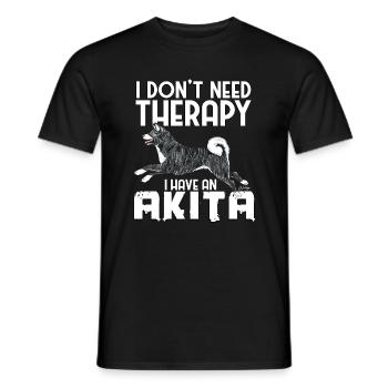 Akita Therapy III - Men's T-Shirt - black - Front - AI Model Male 178 light (178cm)