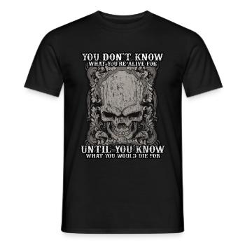 Tattoo tattoo skull death biker gift idea - Men's T-Shirt - black - Front - AI Model Male 178 light (178cm)