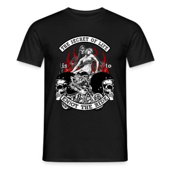 Chopper Moto Motocycliste Cadeau Biker - T-shirt homme - noir - Devant - AI Model Male 178 light (178cm)