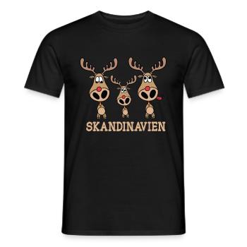 Scandinavia Norway Sweden Moose Reindeer - Men's T-Shirt - black - Front - AI Model Male 178 light (178cm)