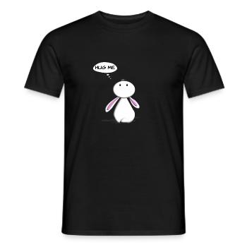 Rabbit Hasi Rabbit Comic Hug Me - Men's T-Shirt - black - Front - AI Model Male 178 light (178cm)