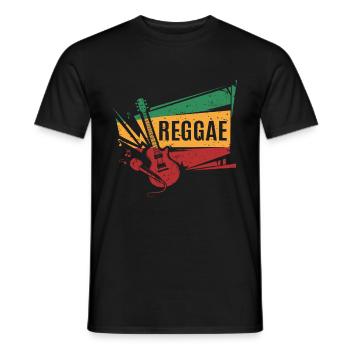 Reggae Guitar Reggaeton Reggaestyle Music - Männer T-Shirt - Schwarz - Vorne - AI Model Male 178 light (178cm)