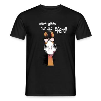 Mich gibts nur mit Pferde - Männer T-Shirt - Schwarz - Vorne - AI Model Male 178 light (178cm)