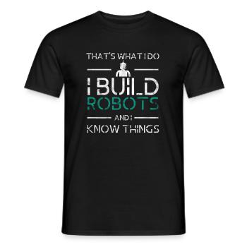 Robot technology engineer gift hobbyist - Men's T-Shirt - black - Front - AI Model Male 178 light (178cm)