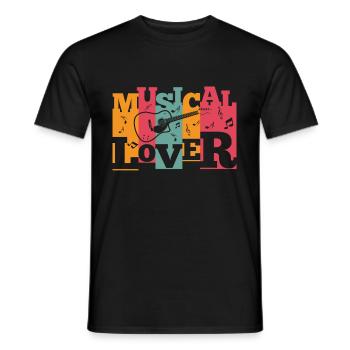 Musical Lover - Männer T-Shirt - Schwarz - Vorne - AI Model Male 178 light (178cm)