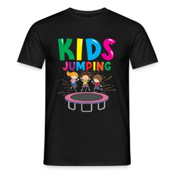 Jumping Kinder Trampolin Kids Jumpen Fitness - Männer T-Shirt - Schwarz - Vorne - AI Model Male 178 light (178cm)