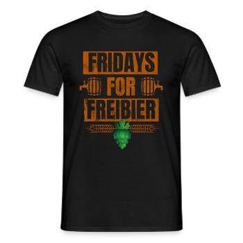 Fridays For Freibier T-Shirt - Männer T-Shirt - Schwarz - Vorne - AI Model Male 178 light (178cm)