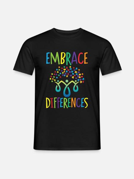 Embrace Differences Autism Handicap Understanding - Men's T-Shirt - black