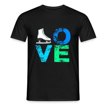 Ich liebe Schlittschuhe Eiskunstlauf Schlittschuh - Männer T-Shirt - Schwarz - Vorne - AI Model Male 178 light (178cm)