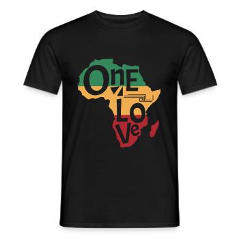 One love Reggae Musik Afrika Rasta Reggaemusik - Männer T-Shirt - Schwarz - Vorne - AI Model Male 178 light (178cm)