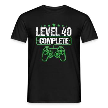 40 Geburtstag Level 40 Complete - Männer T-Shirt - Schwarz - Vorne - AI Model Male 178 light (178cm)