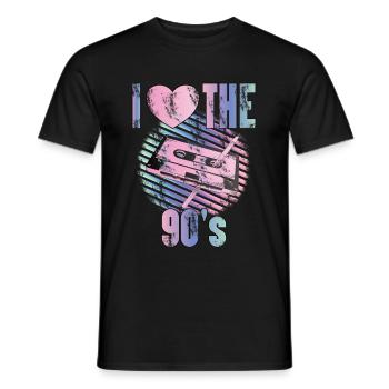 J'adore les années 90 - T-shirt homme - noir - Devant - AI Model Male 178 light (178cm)