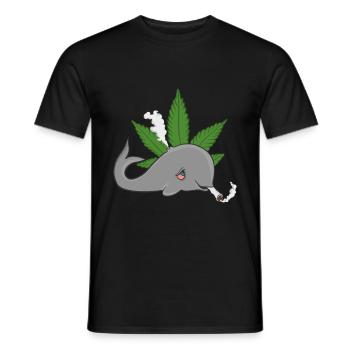 Wal Potwal Canabis Marihuana Gras Kiffer Rauchen - Männer T-Shirt - Schwarz - Vorne - AI Model Male 178 light (178cm)
