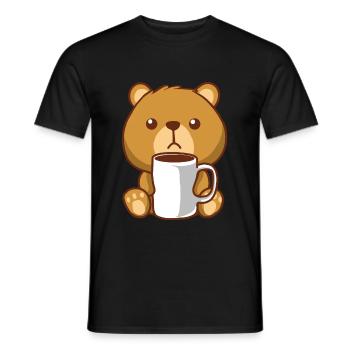 Brown bear bear coffee bear - Men's T-Shirt - black - Front - AI Model Male 178 light (178cm)