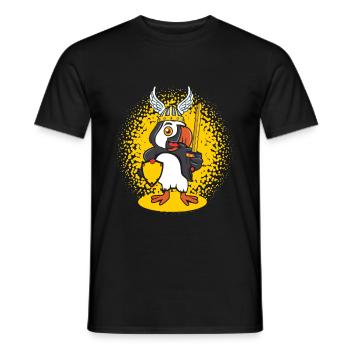 Papageientaucher Wikinger Helm Island - Männer T-Shirt - Schwarz - Vorne - AI Model Male 178 light (178cm)