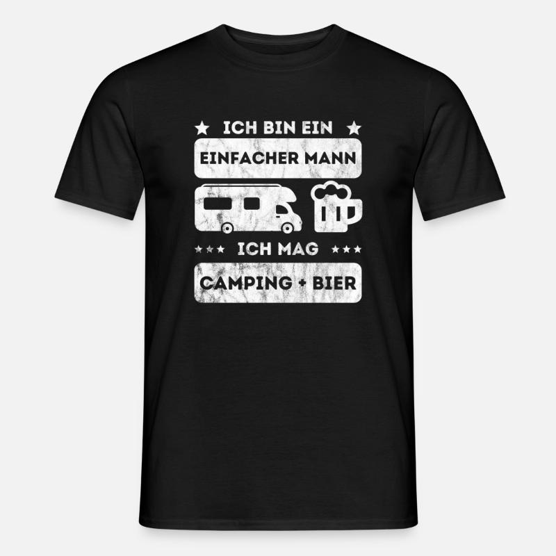Camper - Camping und Bier - Männer T-Shirt - Schwarz