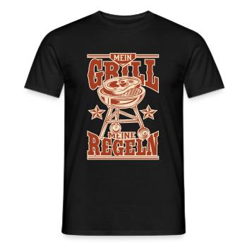 Mein Grill Meine Regeln! - Männer T-Shirt - Schwarz - Vorne - AI Model Male 178 light (178cm)