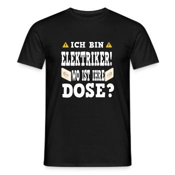 Ich Bin Elektriker Wo Ist Ihre Dose Elektroniker E - Männer T-Shirt - Schwarz - Vorne - AI Model Male 178 light (178cm)