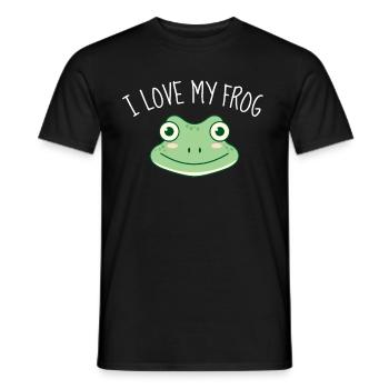 Grenouilles J’adore mon cadeau de crapaud grenouille - T-shirt homme - noir - Devant - AI Model Male 178 light (178cm)