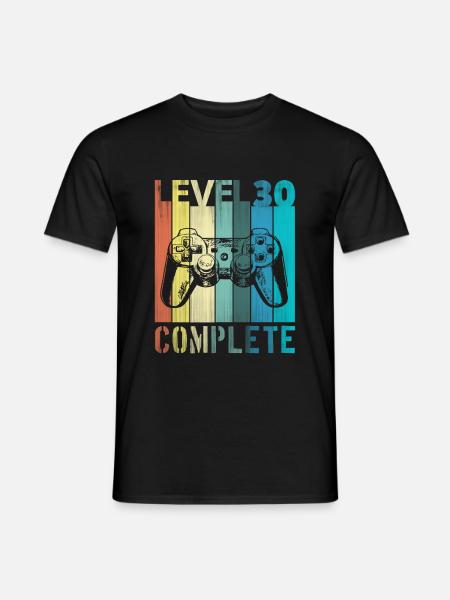 Herren 30. Geburtstag Junge Mann Level 30 Jahre - Männer T-Shirt - Schwarz