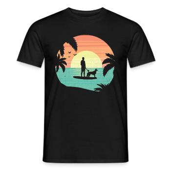 Stand Up Paddling chien SUP mer mer mer cadeau - T-shirt homme - noir - Devant - AI Model Male 178 light (178cm)