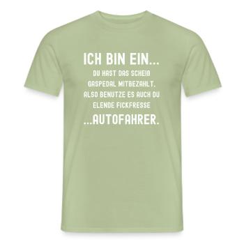 Aggressiv Auto fahren - rasanter Autofahrer - Männer T-Shirt - Sage - Vorne - AI Model Male 178 light (178cm)