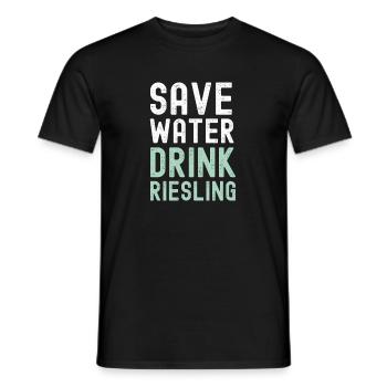 Save Water Drink Riesling - Wein - Männer T-Shirt - Schwarz - Vorne - AI Model Male 178 light (178cm)