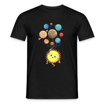 Sonnenystem Planeten Sonne Luftballons - Männer T-Shirt - Schwarz - Vorne - AI Model Male 178 light (178cm)