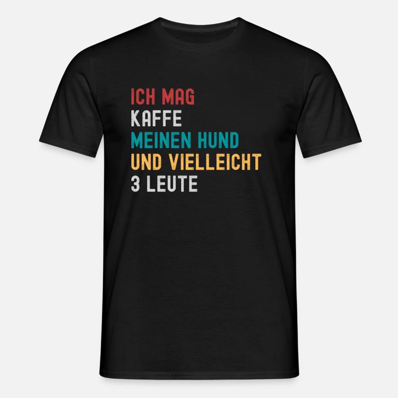 Kaffeetrinker und Hundebesitzer - Männer T-Shirt - Schwarz