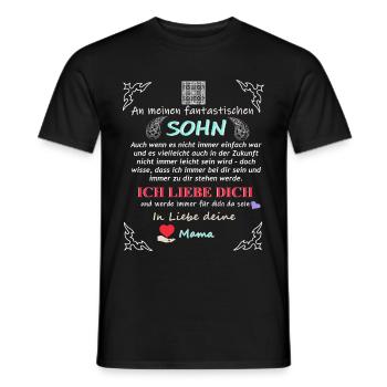 Fantastischer Sohn Mama Spruch - Männer T-Shirt - Schwarz - Vorne - AI Model Male 178 light (178cm)