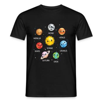 Sonnenystem Planeten Planet Universum - Männer T-Shirt - Schwarz - Vorne - AI Model Male 178 light (178cm)