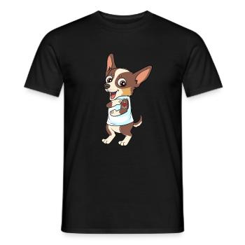 Chihuahua j'aime maman coeur pour un - T-shirt homme - noir - Devant - AI Model Male 178 light (178cm)