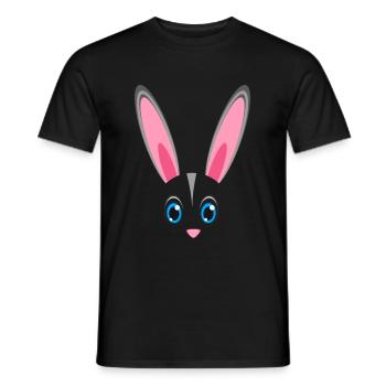 Funny Rabbit Animal Face Lazy Halloween Costume - Men's T-Shirt - black - Front - AI Model Male 178 light (178cm)