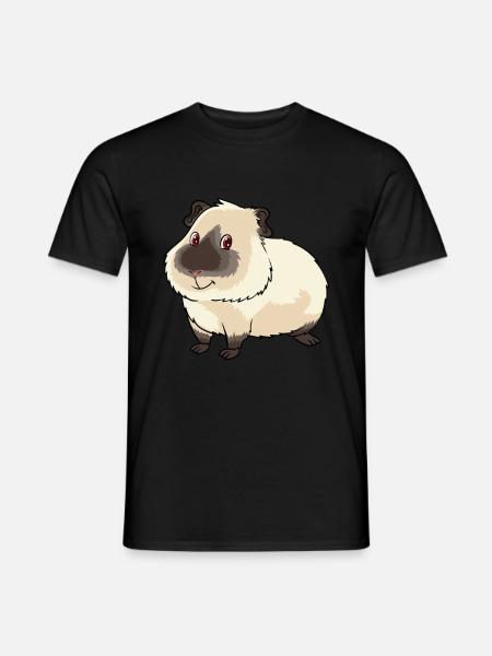 Mignon propriétaire de cochon d'Inde de l'Himalaya et - T-shirt homme - noir