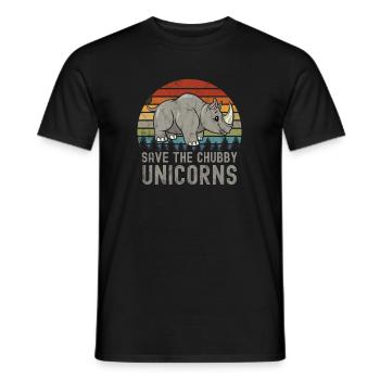 Save the chubby unicorns - Männer T-Shirt - Schwarz - Vorne - AI Model Male 178 light (178cm)