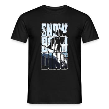 Snowboarding Snow Winter saying - Men's T-Shirt - black - Front - AI Model Male 178 light (178cm)