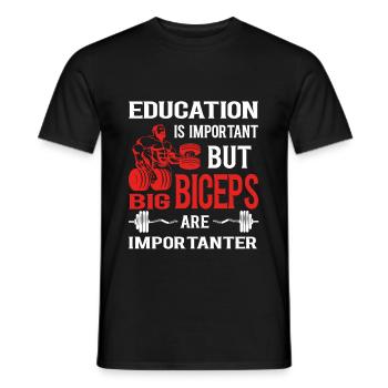 Bodybuilding saying big biceps - Men's T-Shirt - black - Front - AI Model Male 178 light (178cm)
