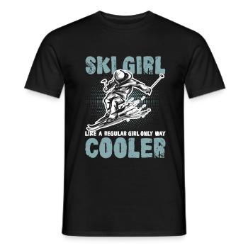 Ski Girl Skiing - Männer T-Shirt - Schwarz - Vorne - AI Model Male 178 light (178cm)