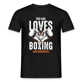 Love boxing boxers - Men's T-Shirt - black - Front - AI Model Male 178 light (178cm)