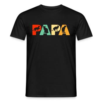 Retro Chat Papa Chemise, Drôle Papa Chat Père Cadeau - T-shirt homme - noir - Devant - AI Model Male 178 light (178cm)