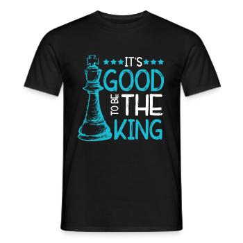 Chess King Funny - Men's T-Shirt - black - Front - AI Model Male 178 light (178cm)