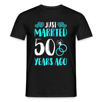 Just married wedding 50 years - Men's T-Shirt - black - Front - AI Model Male 178 light (178cm)