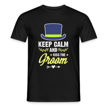 Keep Calm Groom Groom - Men's T-Shirt - black - Front - AI Model Male 178 light (178cm)