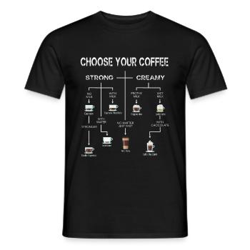 Kaffee Auswahl Wähle Deinen Cafe Coffee Espresso - Männer T-Shirt - Schwarz - Vorne - AI Model Male 178 light (178cm)