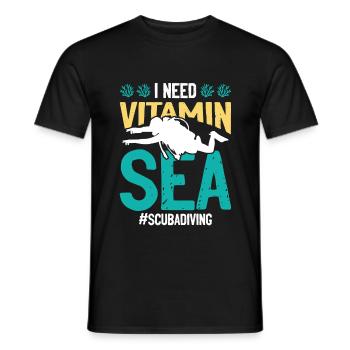 Diving diver vitamin - Men's T-Shirt - black - Front - AI Model Male 178 light (178cm)